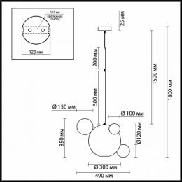 Подвесной светодиодный светильник Odeon Light Bubbles  - 3